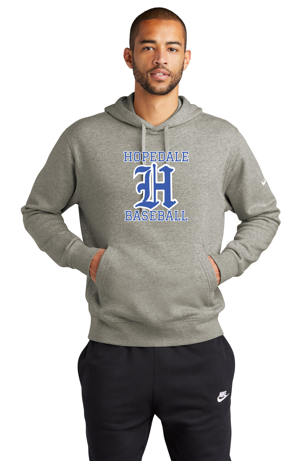 Sudadera con capucha y logo Nike Club Fleece Sleeve de Hopedale Baseball (NKDR1499)