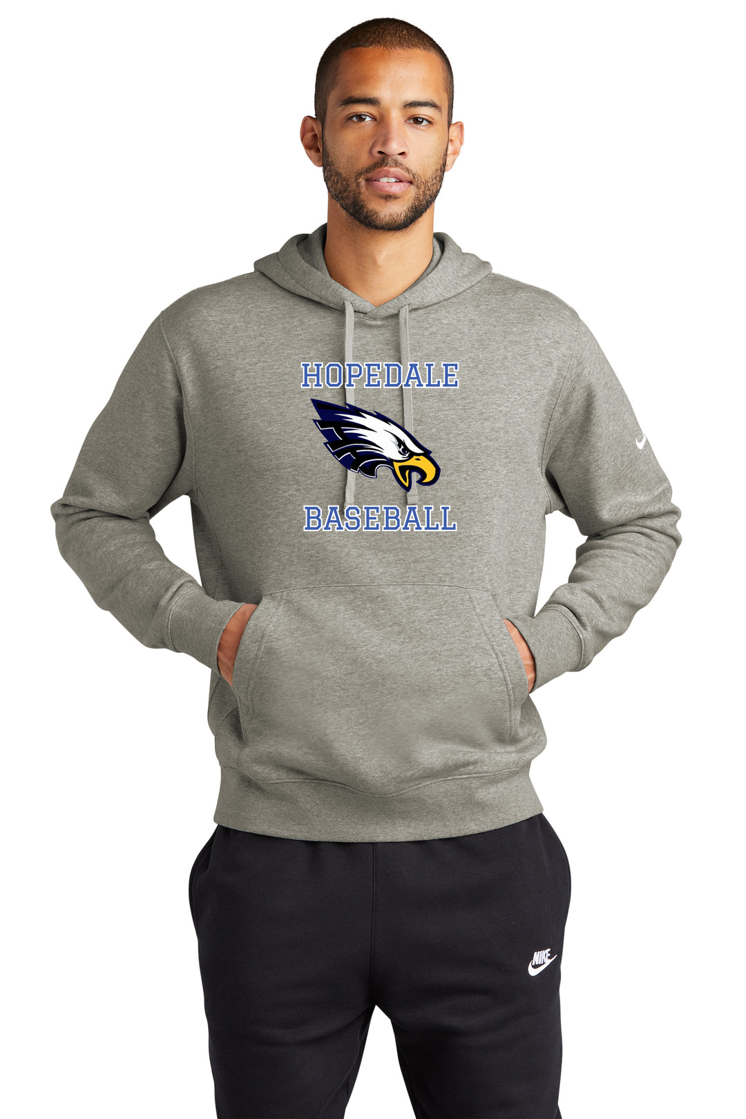 Sudadera con capucha y logo Nike Club Fleece Sleeve de Hopedale Baseball (NKDR1499)