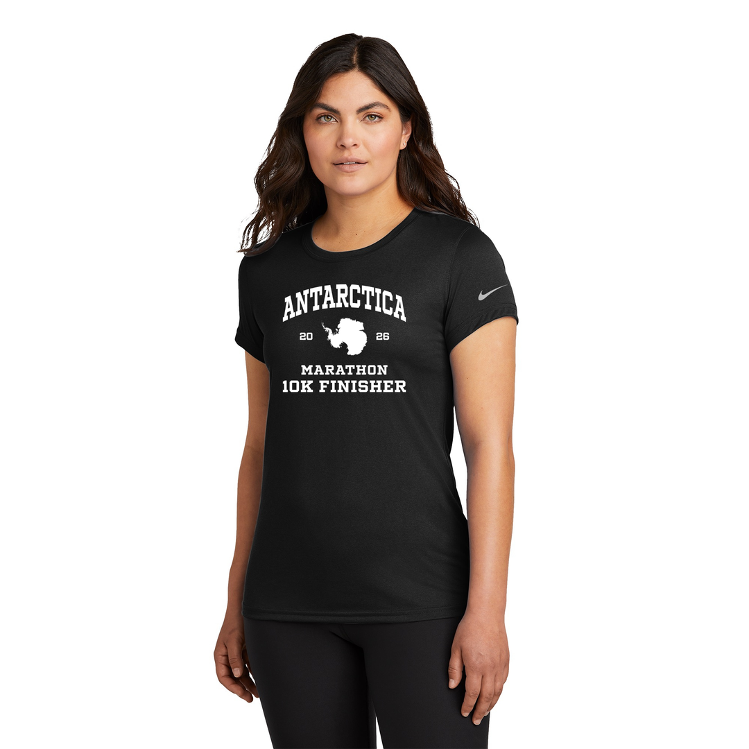 Antartica Marathon Finisher - Nike Women's Team rLegend Tee Black (NKDX8734)