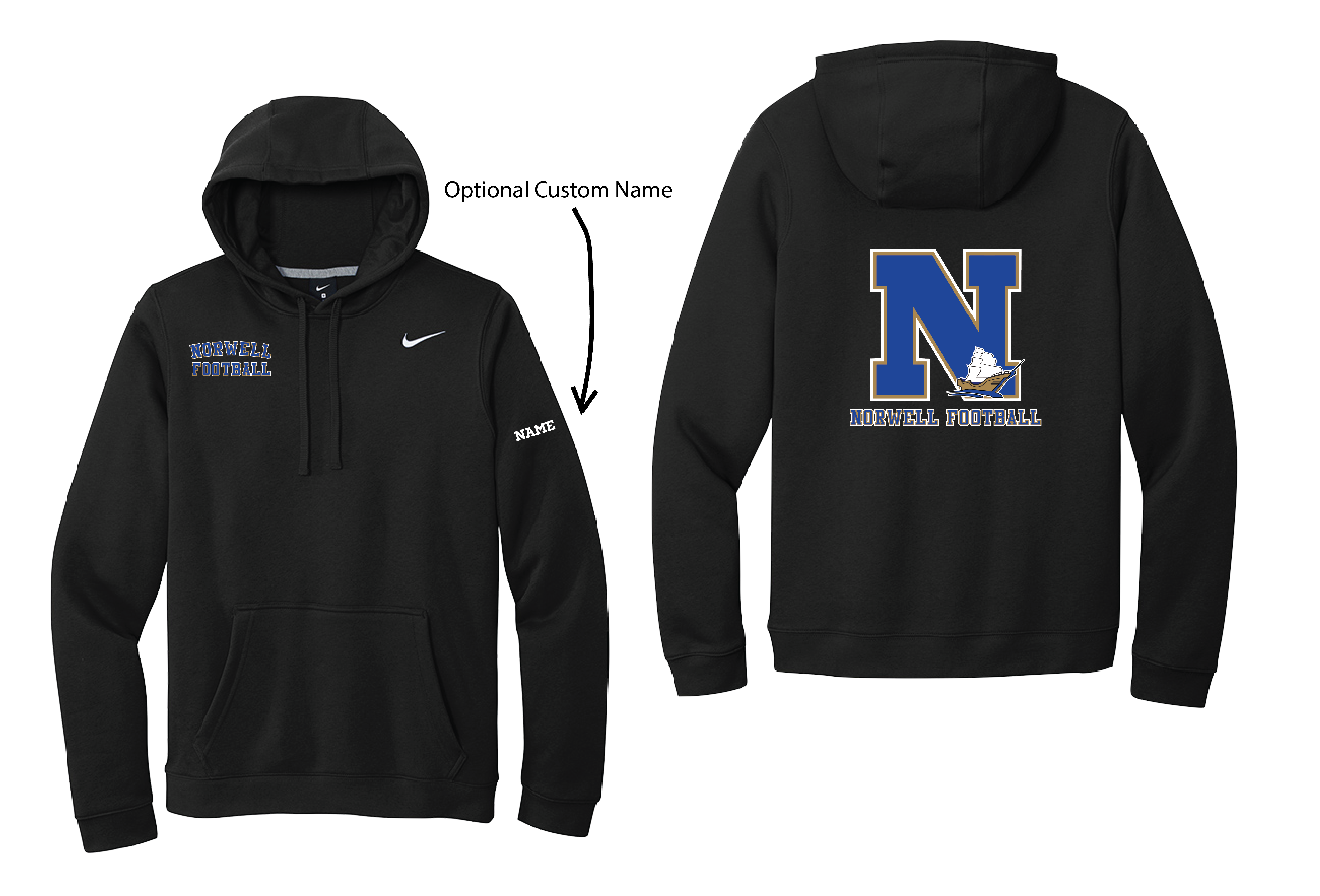 Norwell Football - Nike Club Fleece Pullover Hoodie (CJ1611)