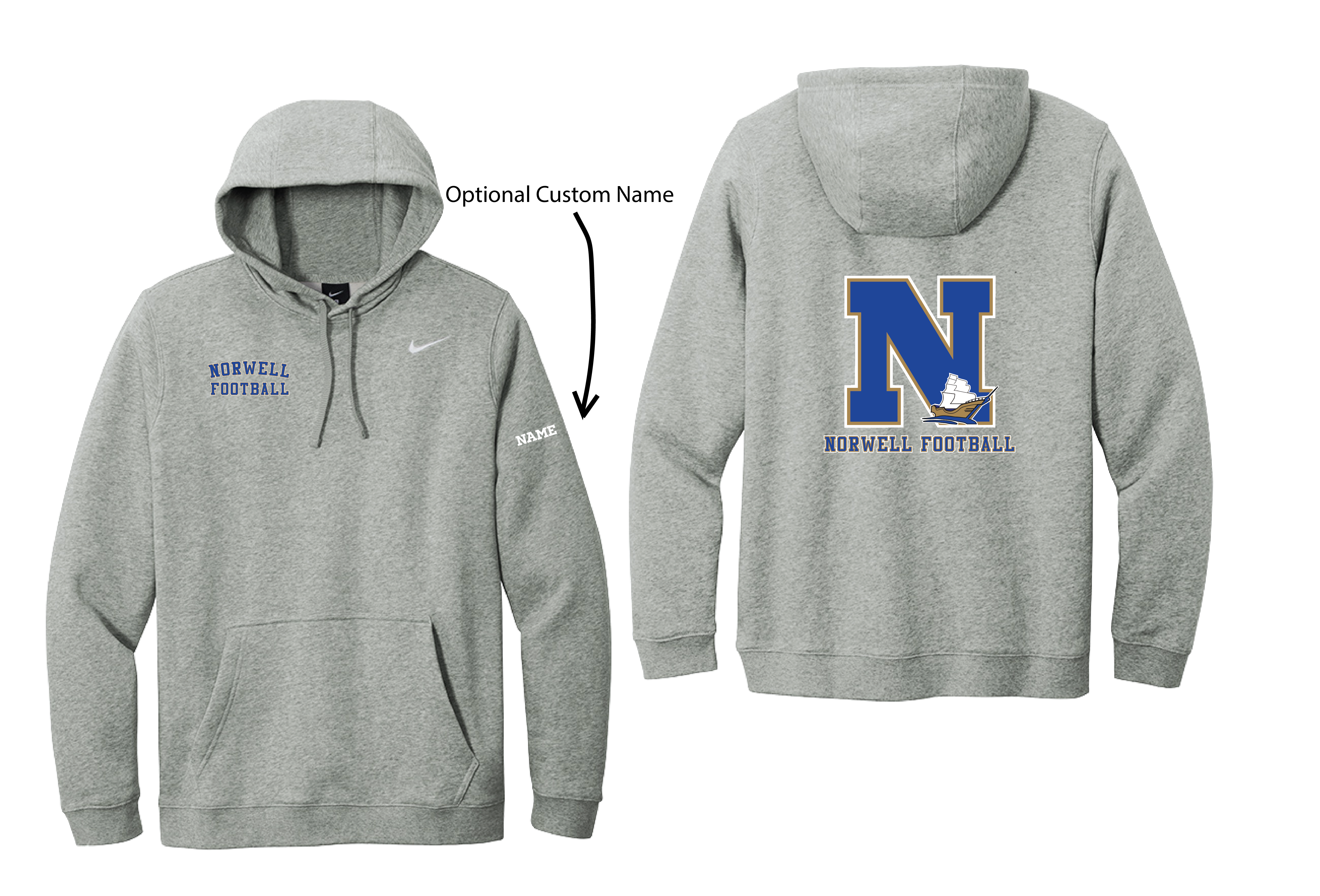 Norwell Football - Nike Club Fleece Pullover Hoodie (CJ1611)