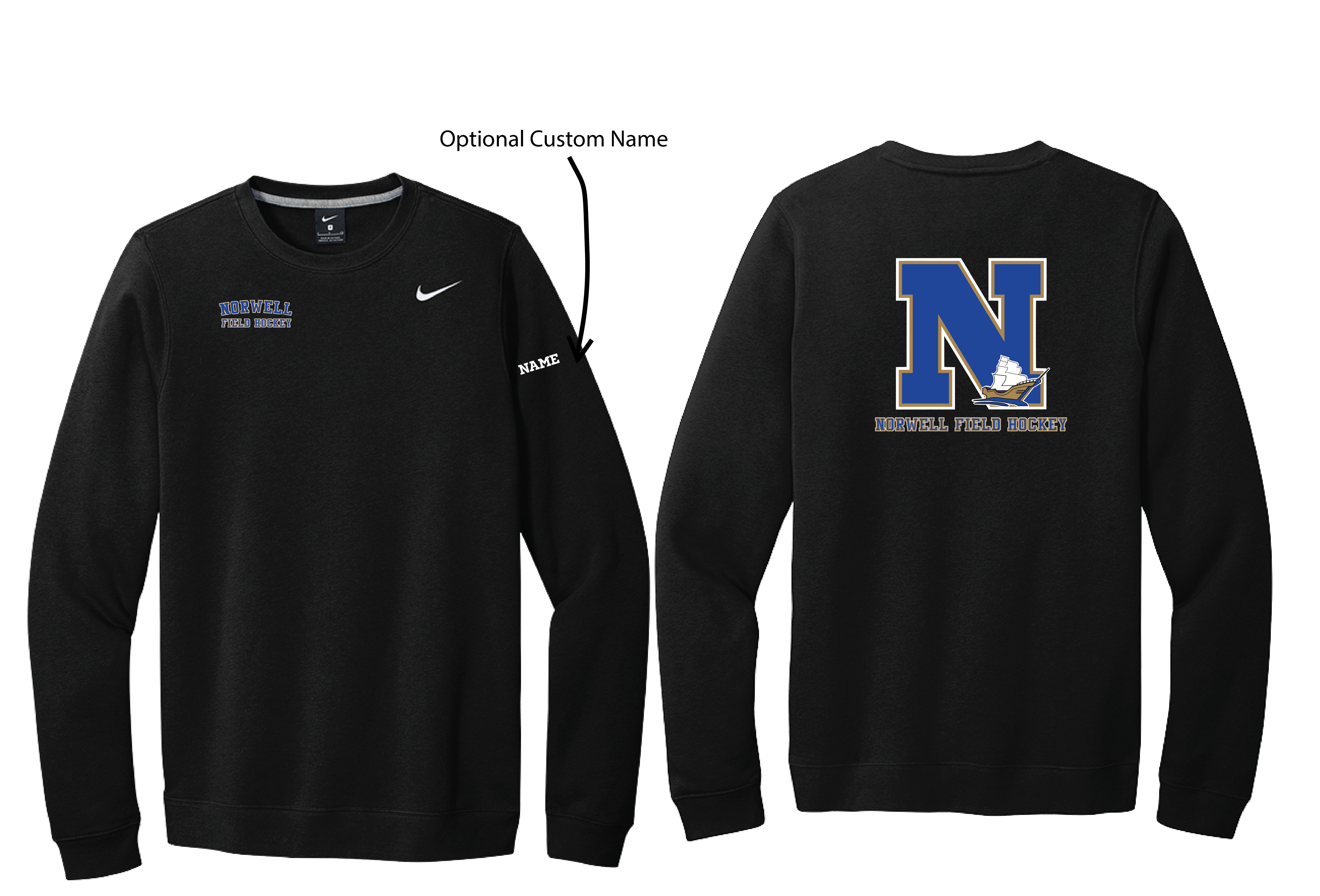 Norwell Field Hockey Nike Club Fleece Crew (CJ1614)