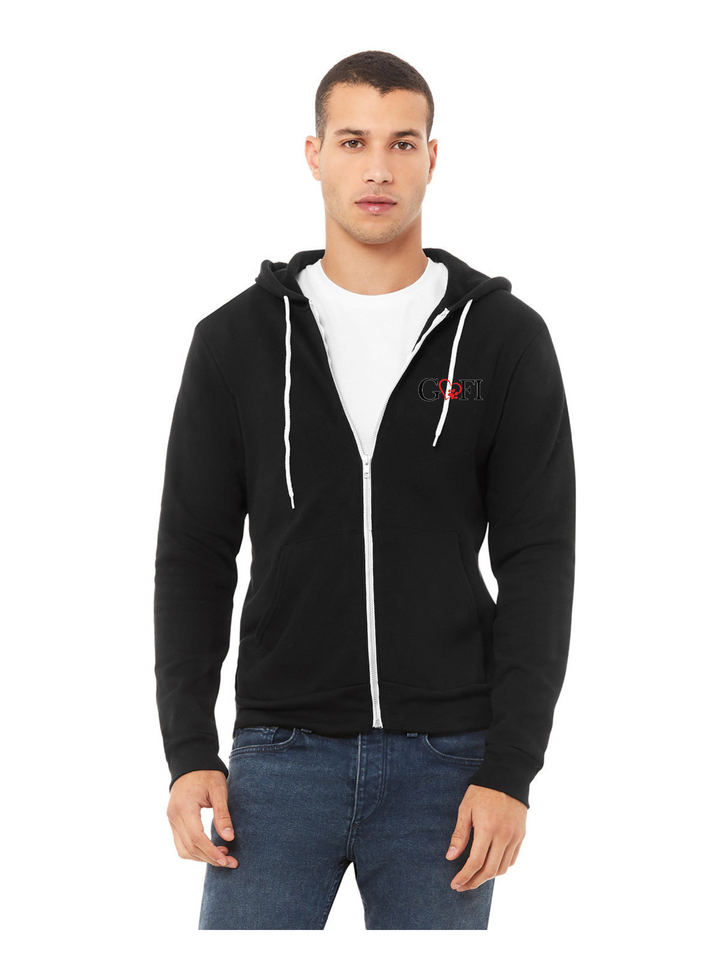 GOFI- Unisex Sponge Fleece Full-Zip Hooded Sweatshirt (3739)