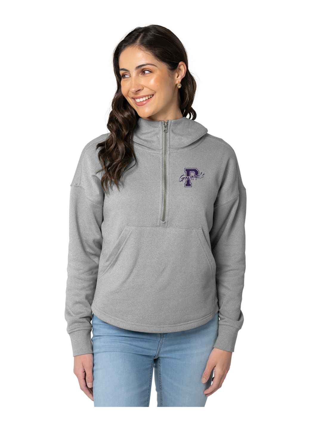 Sudadera con capucha y dobladillo festoneado de Willow para mujer de Pittsfield Cross Country (5527)