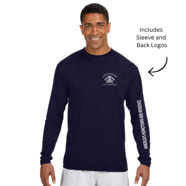Long House Axe Throwing - Men's Cooling Performance Long Sleeve Tee (N3165)