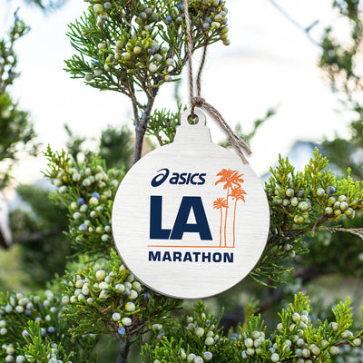 2026 ASICS Los Angeles Marathon - White Ornament by Rustic Marlin