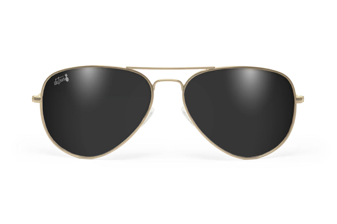 Gold - Jet Black Lens Polarized - Oasis