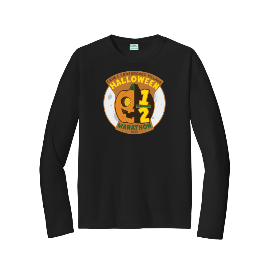 Media Maratón Halloween Hustle 2026 - Camiseta deportiva de manga larga para hombre (PC380LS)