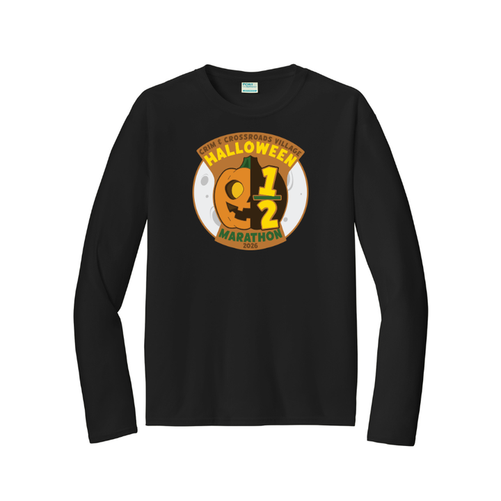 Media Maratón Halloween Hustle 2026 - Camiseta deportiva de manga larga para hombre (PC380LS)