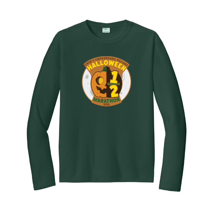 Media Maratón Halloween Hustle 2026 - Camiseta deportiva de manga larga para hombre (PC380LS)