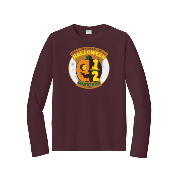 Media Maratón Halloween Hustle 2026 - Camiseta deportiva de manga larga para hombre (PC380LS)