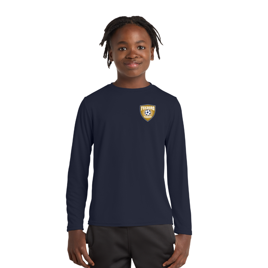Foxboro Youth Soccer - Camiseta de manga larga de alto rendimiento para jóvenes (PC380YLS)