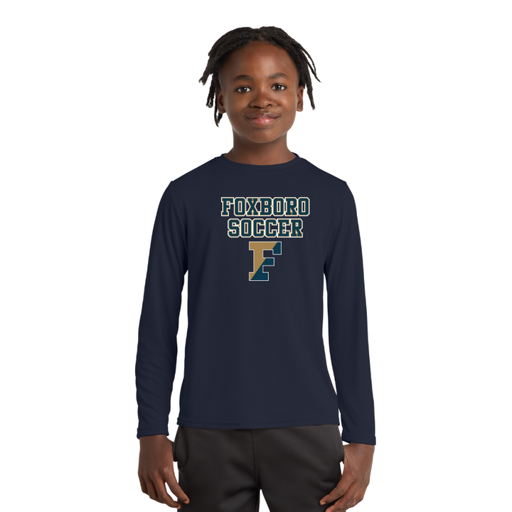 Foxboro Youth Soccer - Camiseta de manga larga de alto rendimiento para jóvenes (PC380YLS)