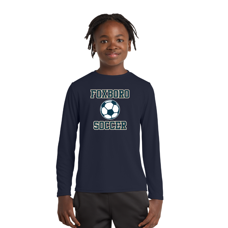 Foxboro Youth Soccer - Camiseta de manga larga de alto rendimiento para jóvenes (PC380YLS)