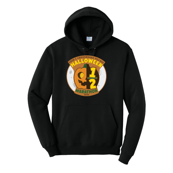 Media Maratón Crim Halloween Hustle 2026 - Sudadera unisex con capucha de polar para adultos (PC78H) (Copia)