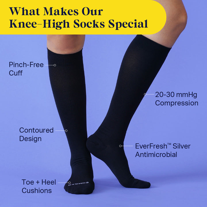 Knee-High Compression Socks - Solid (20-30 mmHg)