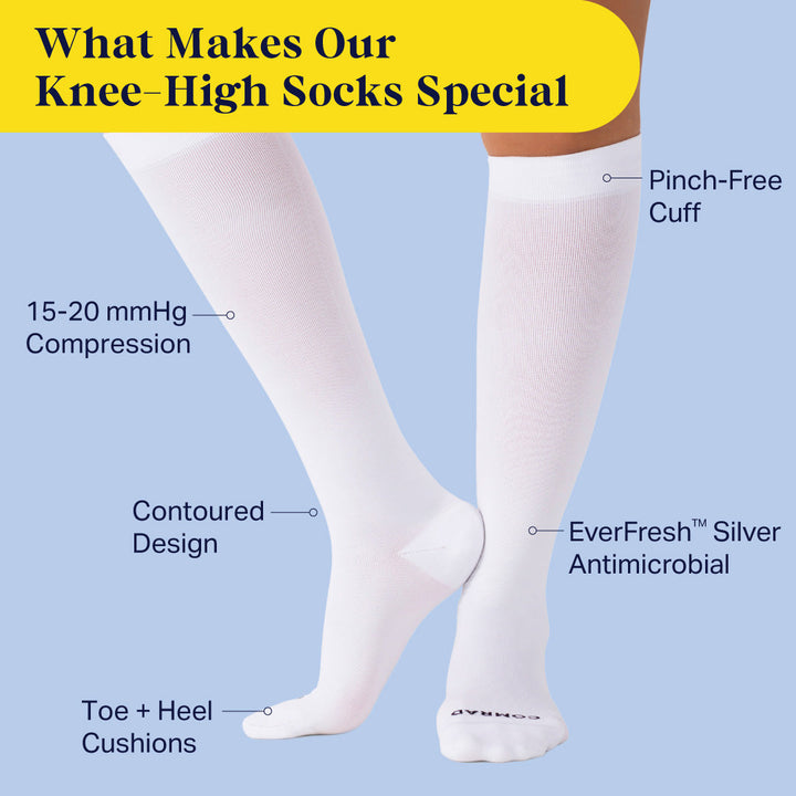 Knee-High Compression Socks - 3 Pack Solids