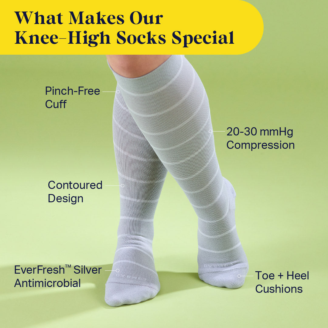 Knee-High Compression Socks - Stripes (20-30 mmHg)