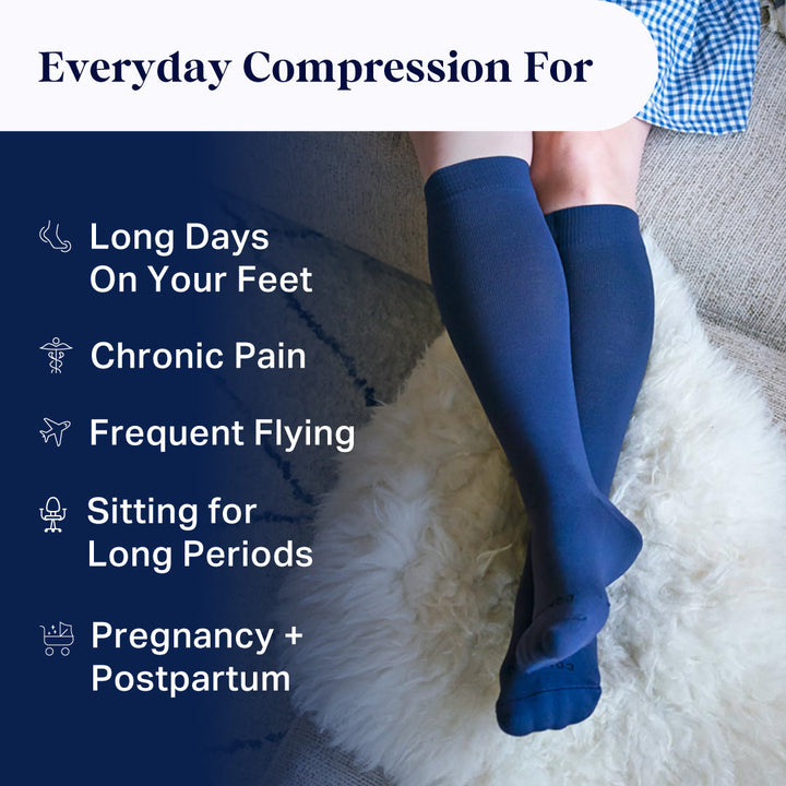 Knee-High Compression Socks - 3 Pack Solids