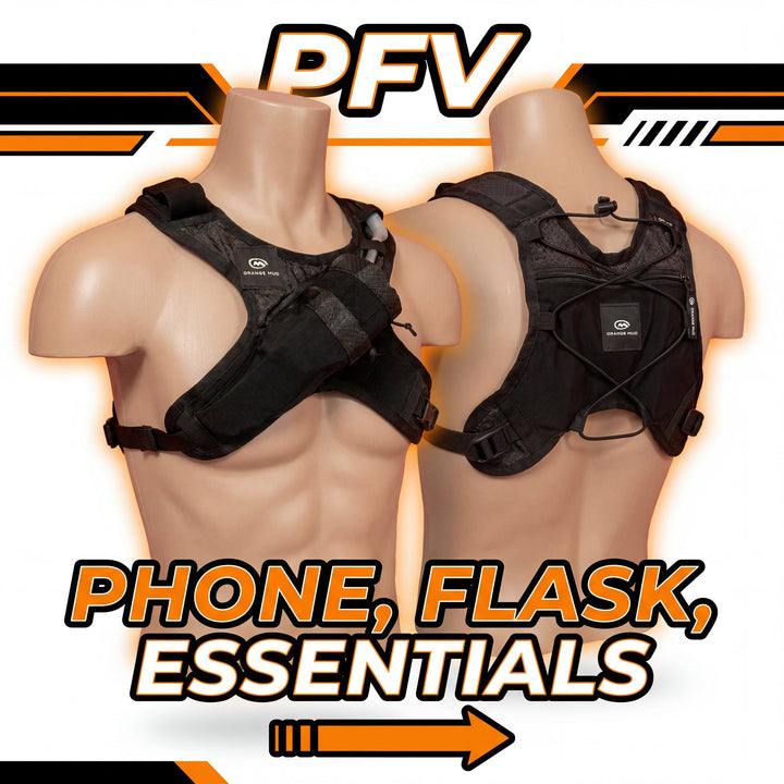 Phone. Flask. Vest. PFV V2.0: Ideal for running and riding less than 2 hours.