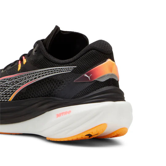 PUMA Womens Deviate Nitro 3 - PUMA BLACK-SUNSET GLOW-SUN STREAM