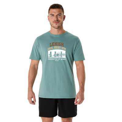 Camiseta de manga corta ASICS para hombre, color celadón (2011D028) (PS-05), de la Universidad de Lehigh 2025. 