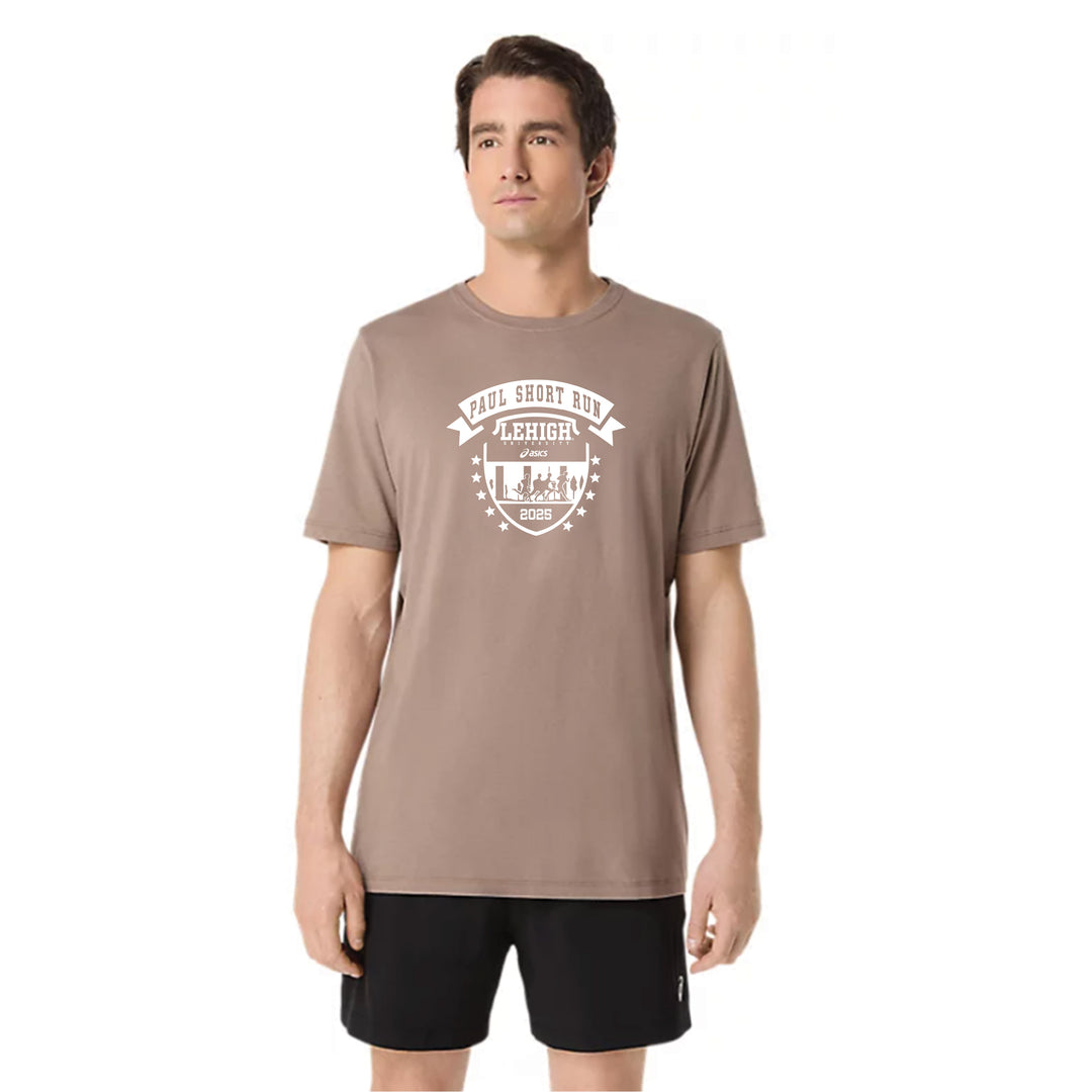 2025 Lehigh University Paul Short Run - ASICS Men's PR Poly Cotton Tee Heather Grey Taupe (2011D028) (PS-01)