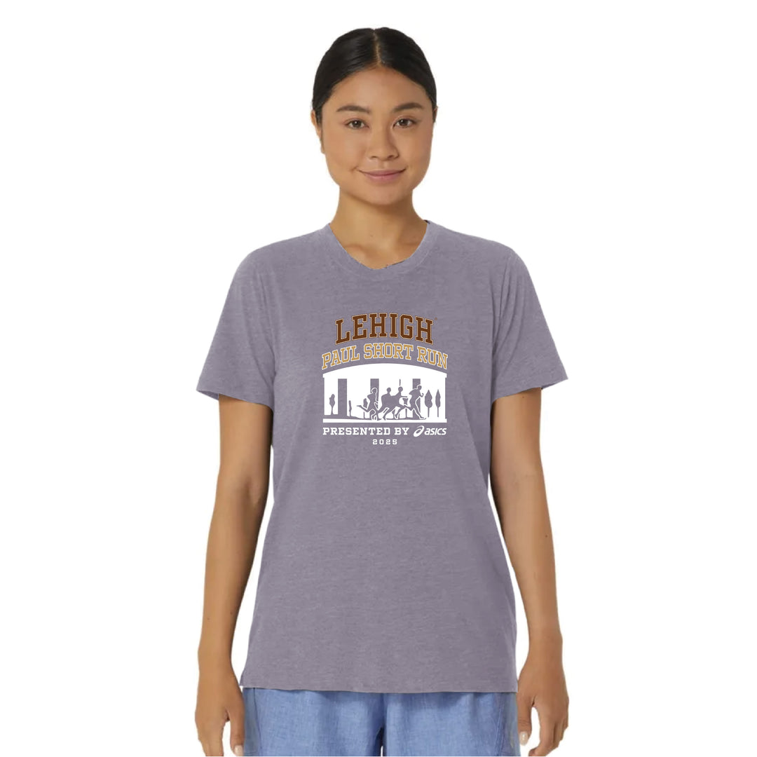 2025 Lehigh University Paul Short Run - ASICS Women's PR Poly Cotton Tee Lavender Grey Heather (2012D014) (PS-05)