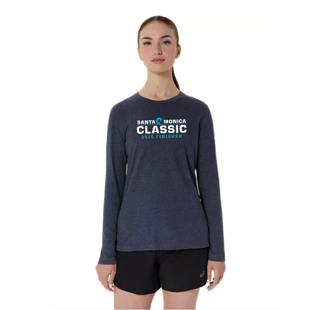 Santa Monica Classic 2025 FINISHER - ASICS Women's PR Long Sleeve Triblend Tee Peacoat Heather (2012D305) (SMC25-12)