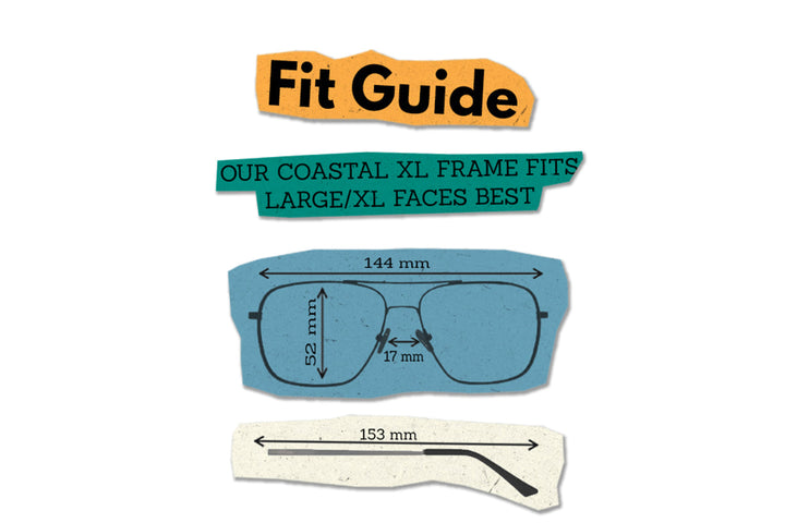 Coastal XL - Matte Silver - Blue Gradient Polarized