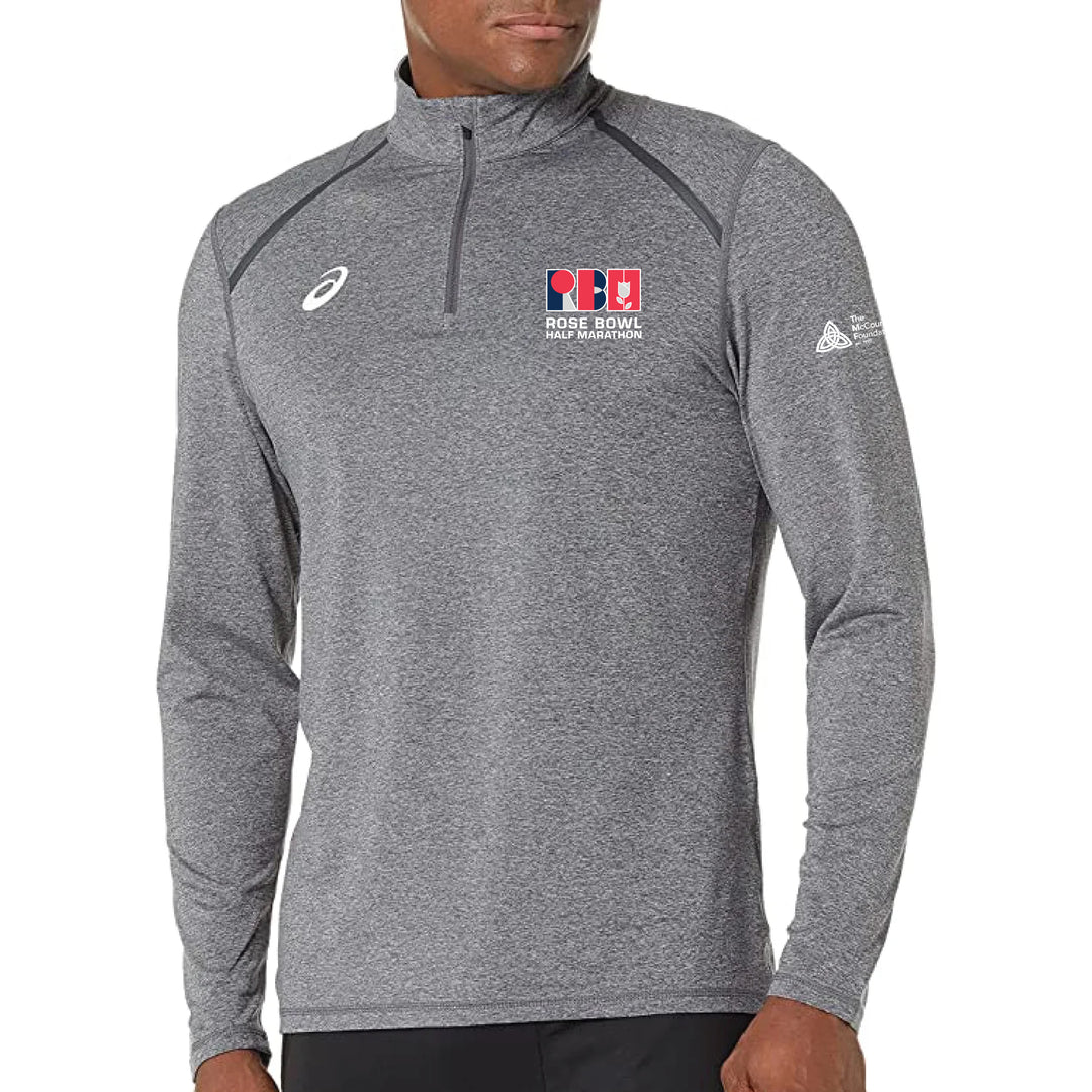 Rose Bowl Half Marathon ASICS Men's Thermopolis 1/2 Zip Heather Steel Grey (2161A103) (RB14/LA35S)