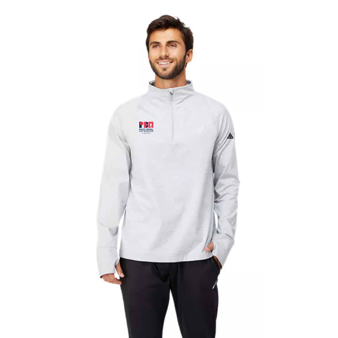Rose Bowl Half Marathon Finisher ASICS Unisex Thermopolis Quarter Zip Light Heather Gray (2011C011) (RBF-08/LA34S)