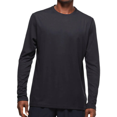 Camiseta de manga larga ASICS Ready Set para hombre, negra (2011b459)