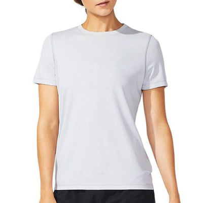 Camiseta de manga corta ASICS Ready Set para mujer, gris (2012b469)