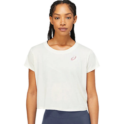Camiseta de manga corta ASICS Nagare para mujer, color abedul (2012c097)