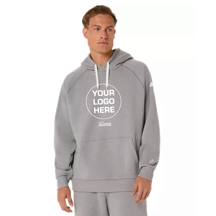 Sudadera con capucha unisex ASICS de forro polar, estilo relajado, gris jaspeado (2031F470)
