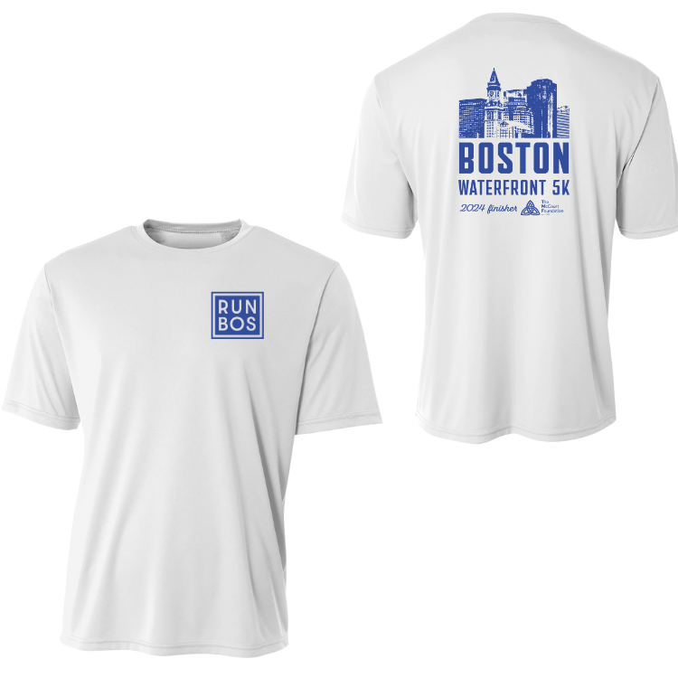 Camiseta deportiva unisex Boston Waterfront 5K Skyline Blue (W002) - Blanca (N3402)