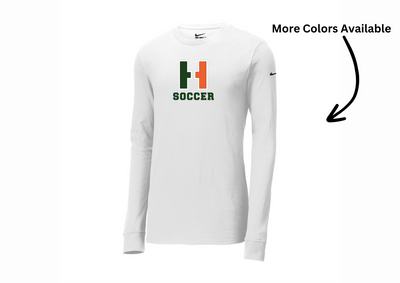 Camiseta de manga larga de algodón y poliéster Nike Dri FIT para niñas de Hopkinton (NKBQ5230)