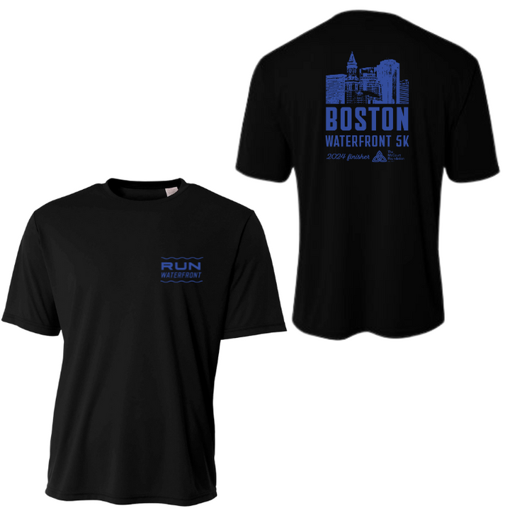 Camiseta deportiva unisex Boston Waterfront 5K Skyline Blue (W002) - Negra (N3402)