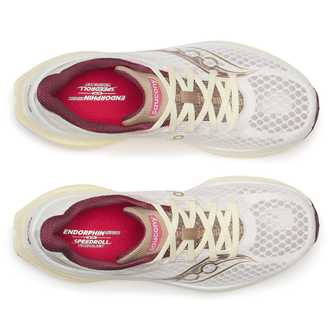 Women's Saucony Endorphin Speed 5 - Ivory/ Maroon