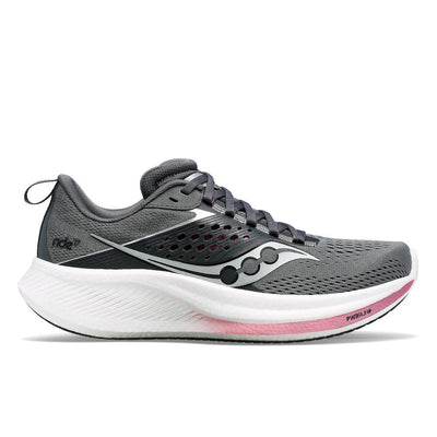 Saucony Ride 17 para mujer: color ceniza y orquídea (S10924-107)