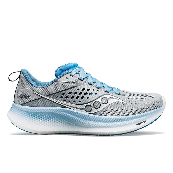 Saucony Ride 17 Wide para mujer, color nube y brisa (S10925-118)