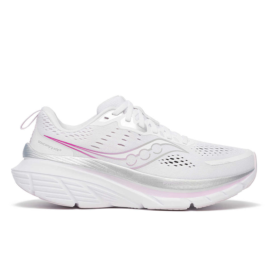 Women's Saucony Guide 18 - White Fuchsia