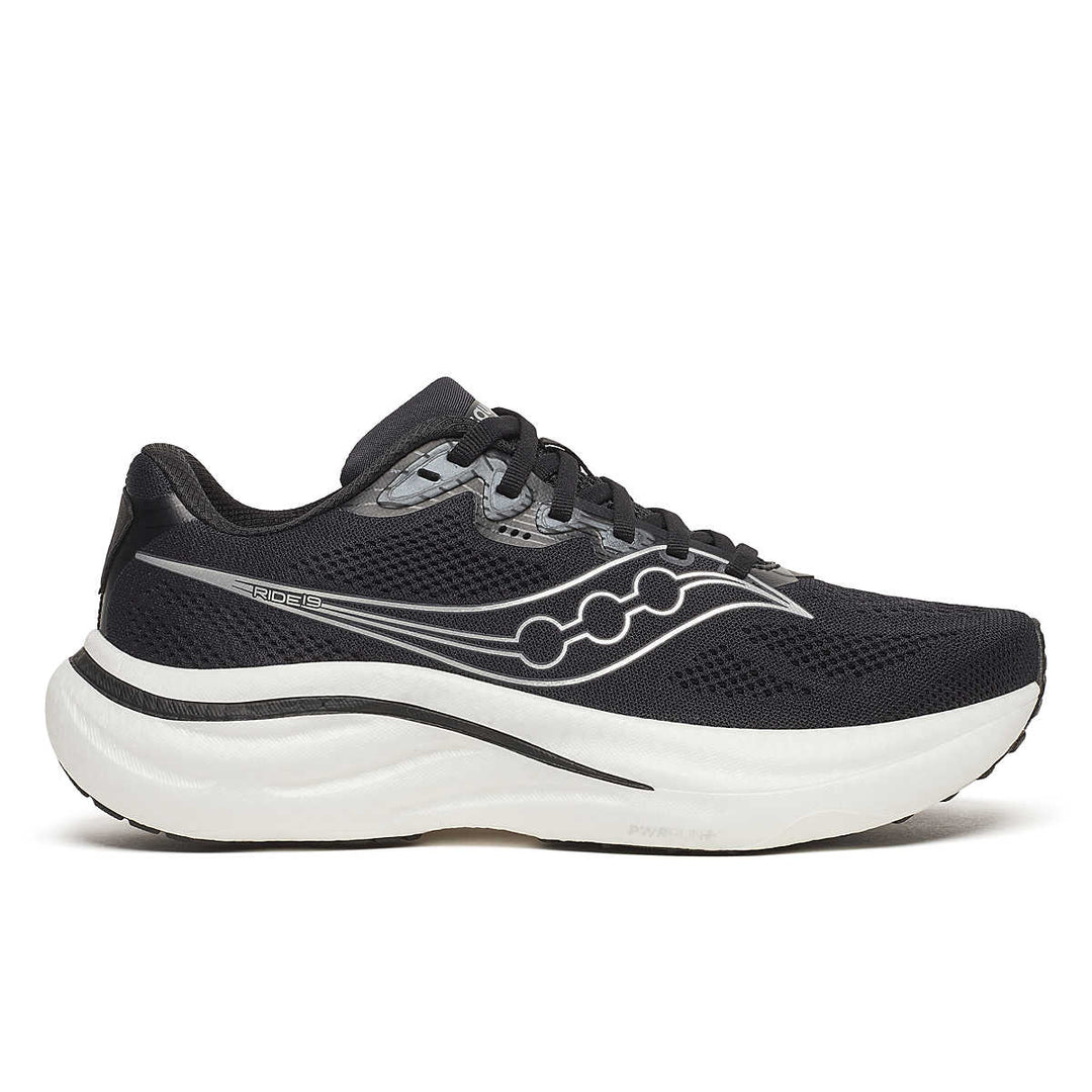 Saucony Ride 19 para hombre - Negro Plata