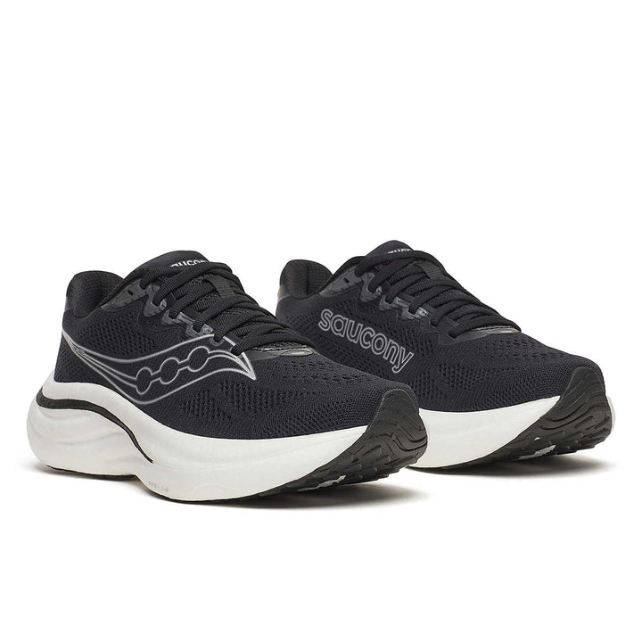 Men's Saucony Ride 19 - Black Silver Wide