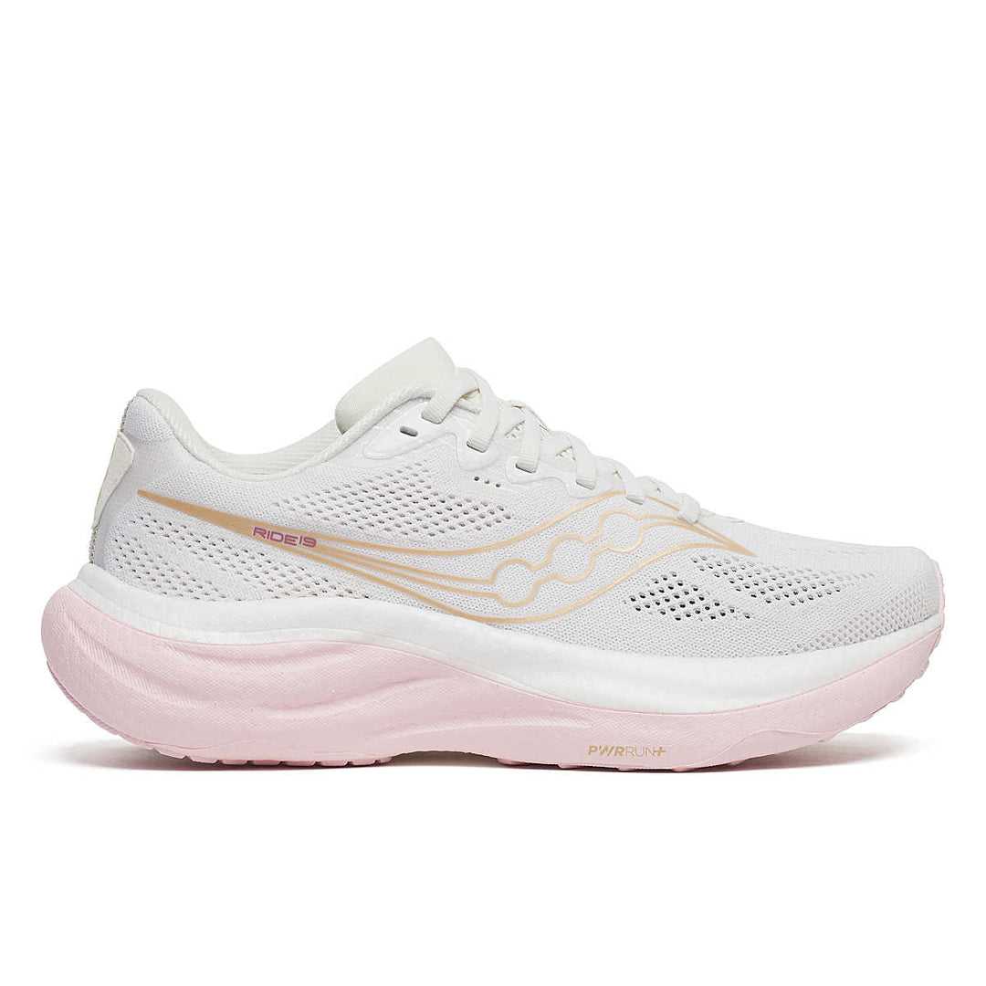 Women's Saucony Ride 19 - White Silk Wide