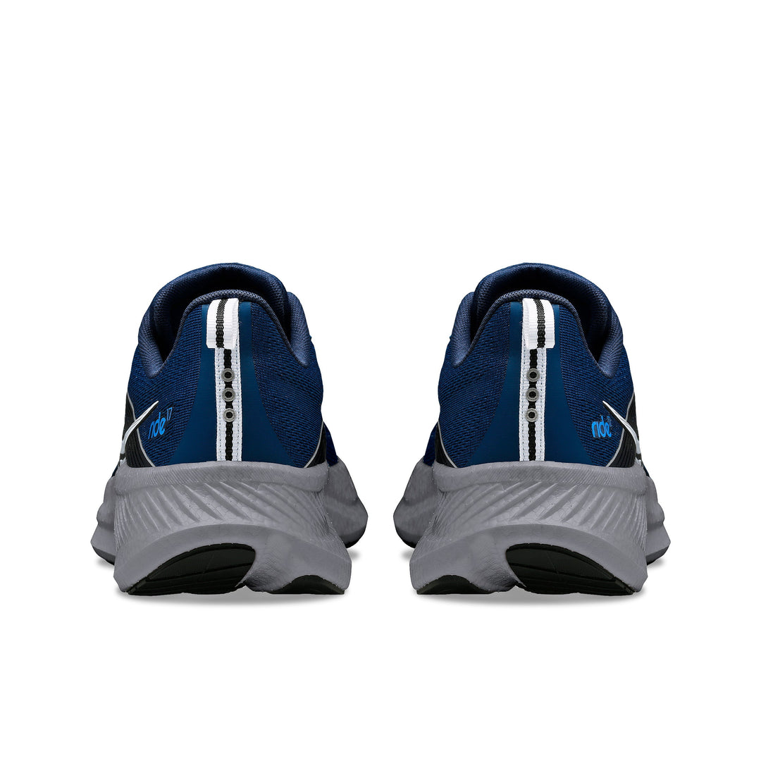 Saucony Ride 17 Wide para hombre, color azul marino y plateado (S20925-106)