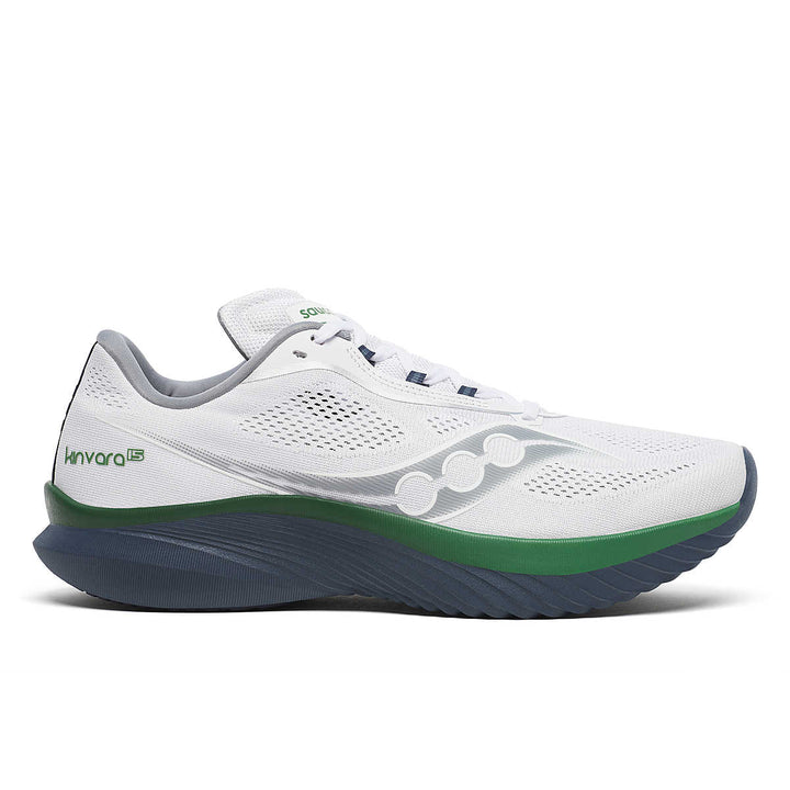 Saucony Kinvara 15 para hombre, blanco y azul marino (S20967-230)