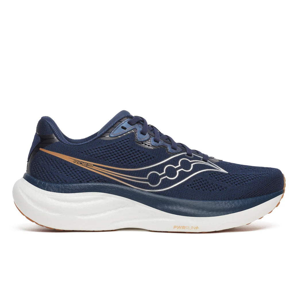 Men's Saucony Ride 19 - Navy Gum Wide