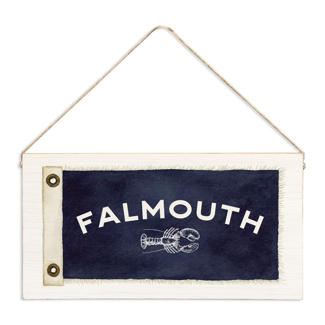 *Falmouth Lobster Vintage Flag Twine Sign